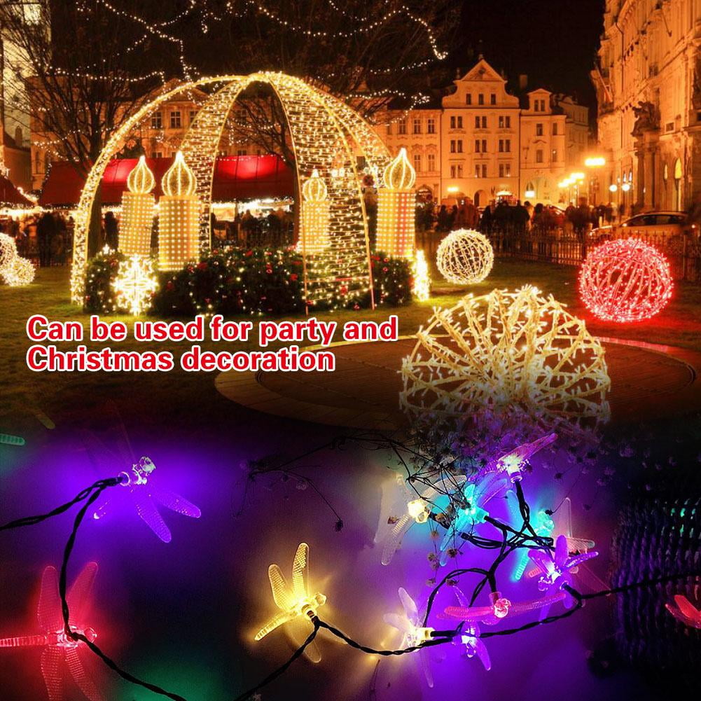 Greensen Christmas 20led Solar Powered Lighting Lamps Dragonfly