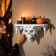 thumbnail image 7 of Gothic Skull Shelf, Wall Mounted Halloween Decor Storage with Ice Spike Details, Dark Floating Shelf for Bedroom Bathroom Study and Small Trinkets, 7 of 7
