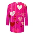 thumbnail image 5 of SOOMLON Valentine's Day Shirts for Women Girl Friend Valentines Gift Tunic 3/4 Sleeve Scoop Neck Tops Funny Love Heart Print Blouses Fashion Festival Clothes 2025 Hot Pink XL, 5 of 5