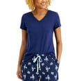 thumbnail image 2 of Charter Club Everyday Cotton V-Neck Pajama T-Shirt, Blue, Small, 2 of 2