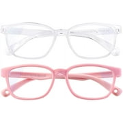 Comvin Kids Blue Light Blocking Glasses, Anti Eyestrain UV Protection Anti-Glare Eyeglasses Flexible Durable Phone Computer Gaming Blue Filter Glasses, for Children Boys Girls Age 3-12