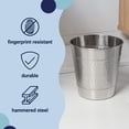 thumbnail image 6 of happimess Riley Modern Classic Hammered Steel Accent 2-Gallon Wastebasket, Brushed Steel, HPM1111C, 6 of 7