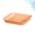 thumbnail image 2 of Dsseng 2pcs Square Shape Plastic Flower Pot Tray Pot Water Tray Multi-functional Household Potted Support Leakproof Potted Base for Home (Beige S), 2 of 6