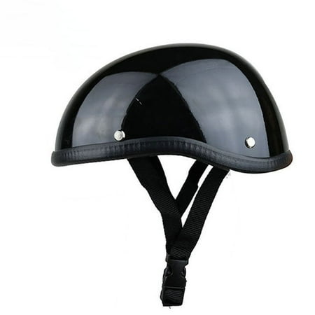 Ride Half Helmet Unisex Professional Motorcycle Half Helmet Hat Cap for Harley Chopper Bobber Bright black ()