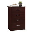 thumbnail image 1 of Hodedah Four Drawer Contemporary Wooden Chest in Mahogany Finish, 1 of 7
