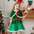 thumbnail image 6 of Elf Outfit for Girls Short Sleeve Christmas Elf Dress Girls Hat Set Holiday Outfit Christmas Outfits for Kids 9-10 years, 6 of 7