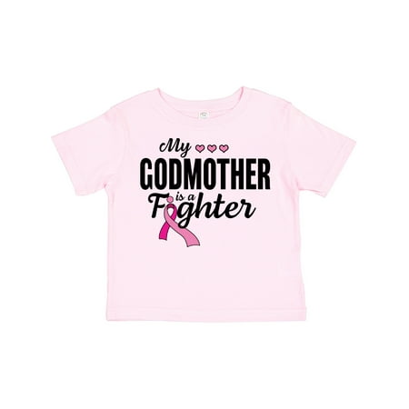 

Inktastic Breast Cancer Awareness My Godmother is a Fighter Gift Toddler Boy or Toddler Girl T-Shirt