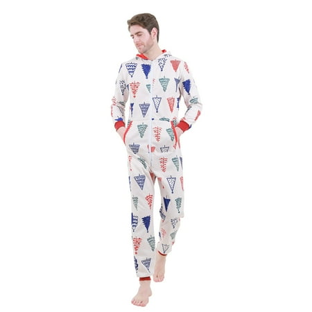 

Mens Pajamas Set Long Sleeve Soild Color Printed Jumpsuit Zipper Hood Pyjamas Nightwear With Pockets