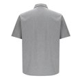 thumbnail image 4 of Chiccall Mens Linen Button Down Shirts with Pockets Solid Short Sleeve Lightweight Breathable Summer Beach Blouse Tops L Gray, 4 of 5