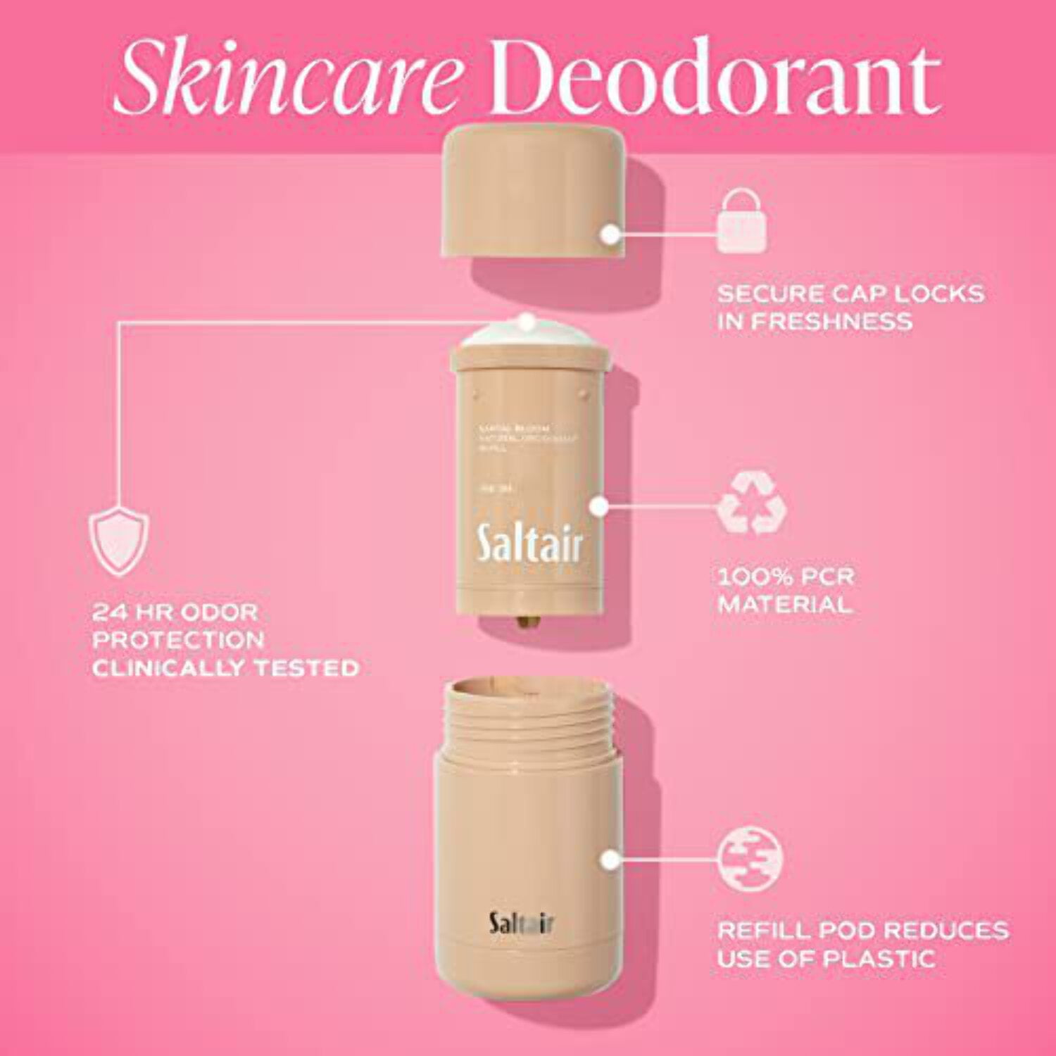 Saltair - Natural Deodorant - Made with Skincare Ingredients (Santal Bloom)