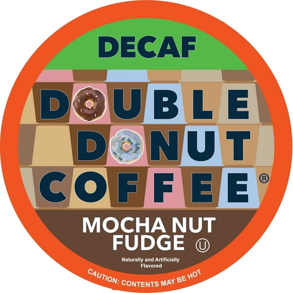 Double Donut Mocha Nut Fudge Decaf Coffee Pods, Medium Roast, 80 Count for Keurig K-Cup Machines