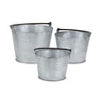 thumbnail image 5 of Contemporary Home Living Set of 3 Gray and Black Tapered Bucket Planter with Center Swinging Handles, 5 of 6