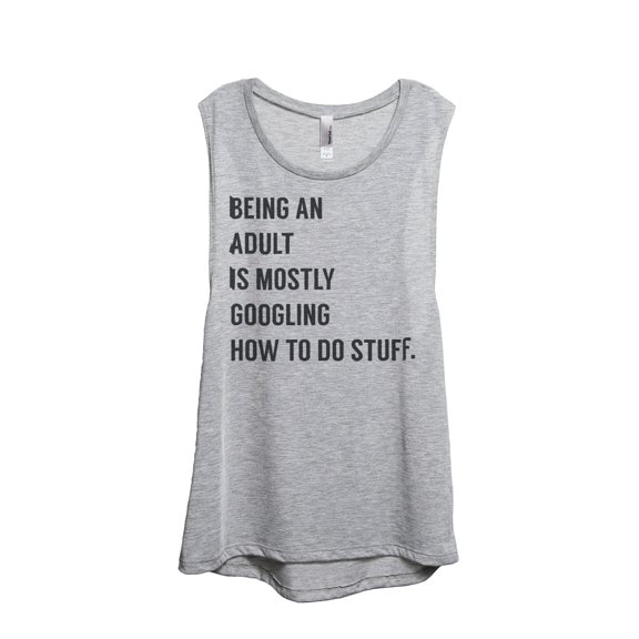 Thread Tank Googling Stuff Women's Sleeveless Muscle Tank Top Sport Grey Small