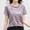 Purple, variant on T Shirts for Women Loose Fit Striped Retro Korean Style Full Loose Round Neck Short Sleeve Design Sense Color Contrast Tshirts Tops
