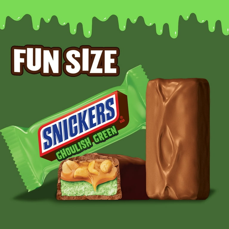 Fun Size Snickers Green Halloween Chocolate Candy Bars - 9.69 oz