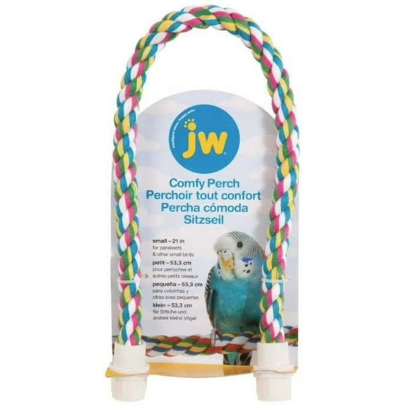 JW Pet Flexible Multi-Color Comfy Rope Perch 21 Inch [Bird, Perches Plastic & Other] Small 1 count