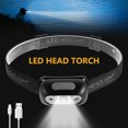 thumbnail image 2 of Muyoka Linterna frontal LED recargable, linterna frontal con sensor de movimiento de 500 lm con batería de 1100 mAh, linterna de cabeza impermeable IPX5 giratoria de 70 ° con 4 modos de iluminación Muyoka Hogar, 2 of 7