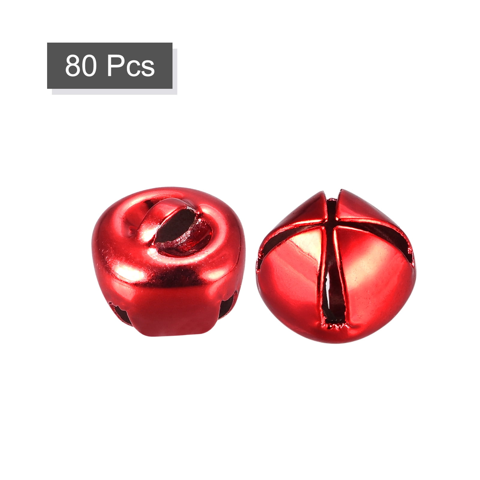 Unique Bargains Jingle Bells for Christmas Crafting and Decoration Red 0.34in 80pcs