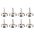 thumbnail image 3 of Tornillos de espejo de 18 mm, tapas decorativas, cubiertas de clavos de acero inoxidable cepillado, paquete de 8, 3 of 6