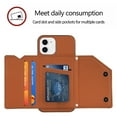 thumbnail image 2 of Allytech iPhone 11 Wallet Case with Anti-lost Lanyard Strap, Slim PU Leather Credit Card Holder Kickstand Flip Cover for Apple iPhone 11, Brown, 2 of 5