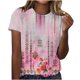 thumbnail image 2 of Fiudx Ofertas Flash Del Día Top Casual de Manga Corta con Cuello Redondo y Estampado Retro para Mujer, 2 of 4