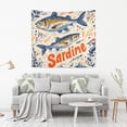 thumbnail image 2 of Yayeee Tapestry Wall Hanging for Bedroom 60" x 40" Living Room Home Wall Art Decor, Blue Sardines Pattern, 2 of 7