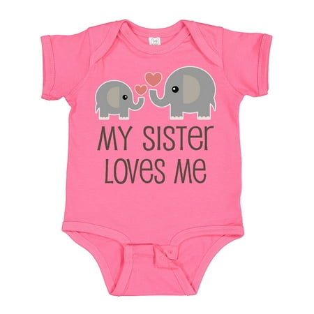 

Inktastic My Sister Loves Me Gift Baby Boy or Baby Girl Bodysuit