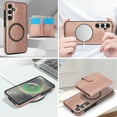 thumbnail image 4 of Allytechgroup Detachable Cards Holder Case for Samsung Galaxy A15, RFID Blocking 2 In 1 Wallet PU Leather Case with Stand Compatible with Magsafe Shockproof Cover for Galaxy A15, Rosegold, 4 of 5