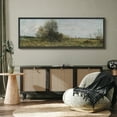 thumbnail image 4 of Large Framed Canvas Print Scenic Countryside View with Wildflowers and TreesWall Art Decorative Ready to Hang Painting for Living room Bedroom 60x20 inches Black Frame, 4 of 9