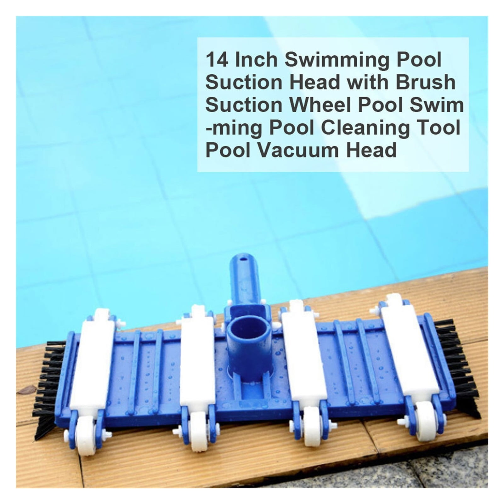 14 Inch Swimming Pool Vacuum Head With Brush Suction Wheel Suction Head Vacuum Brush Fountain Pool Cleaning Tool ,Great Suction Power