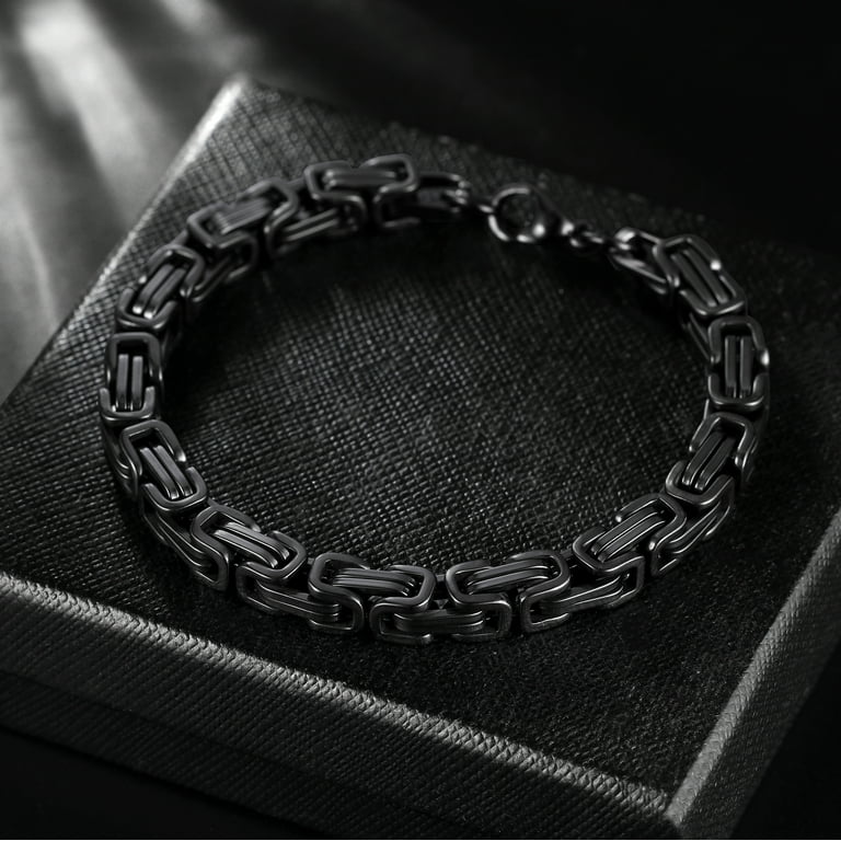 Jewmon Stainless Steel Chain Link Bracelet for Men Gothic