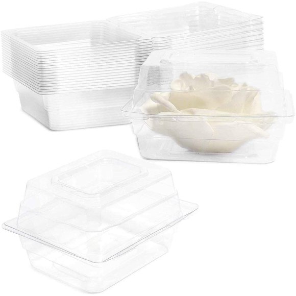 Bright Creations Paquete De 20 Cajas De Ramilletes De Plástico Transparente Para Flores, Bodas Y Graduaciones (4,9 X 4,1 X 3 Pulgadas) - Caja De Ramilletes