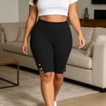 thumbnail image 4 of Vhkiploz Plus Size Summer Bike Shorts for Women's Elastic High Waist Beach Yoga Running Shorts Solid Side Split Sporty Workout Athletic Shorts, L-5XL, 4 of 8