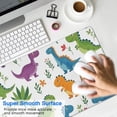 thumbnail image 4 of Long Mouse Pads for Desk,White Floral Dinosaurs Pattern Desk Mats on Top Of Desks, Desk Mouse Pad Extra Large with 3mm Non-Slip Base and Stitched Edge for Gaming,Office,Work,Home 31.5"x11.8", 4 of 6