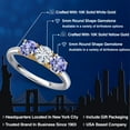 thumbnail image 2 of Gem Stone King 10K Two Tone Gold White Moissanite and Blue Tanzanite Engagement Ring for Women | 1.42 Cttw | Round 5MM | Gemstone Birthstone | Size 6, 2 of 7
