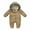 Brown, variant on Odeerbi Baby Girls Boys Clothes Baby Rompers Autumn Winter Infant Toddler 2025 Long Sleeve Print Plush Hooded Romper Jumpsuit