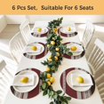 thumbnail image 5 of Red Floral Round 15 Inch Placemats Set of 4, Modern Farmhouse Leaves Brown Striped HeatResistant Non Slip Place Mats for Dining Table, Wipeable Braided Kitchen Table Mats for Housewarming, 5 of 9