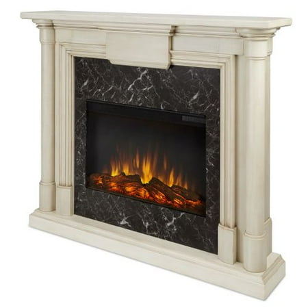 Maxwell Indoor Electric Fireplace Whitewash Walmart