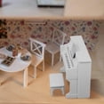 thumbnail image 4 of KAKOWELY 1 juego de piano en miniatura con taburete, partitura musical, miniinstrumento, modelo para decoración de casa de muñecas, 4 of 5