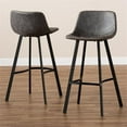 thumbnail image 6 of Bowery Hill Grey and Brown Metal Bar Stools (Set of 2), 6 of 7