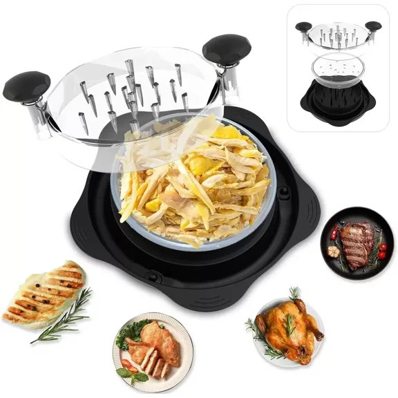 FINE MAKER Upgraded Chicken Meat Grinder, Modern Meat Grinder Tool with Non-slip Handle (Black)