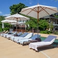 thumbnail image 3 of Arkwright Las Rayas Chaise Lounge Cover - 100% Cotton Terry Pool Towel - 30 x 85 in. - (2 Pack) White, 3 of 6