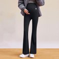 thumbnail image 5 of hengsof Women's Maternity High-Waisted Flare Pants Stretchy Comfort Pregnancy Trousers with Elastic Waist, 5 of 6