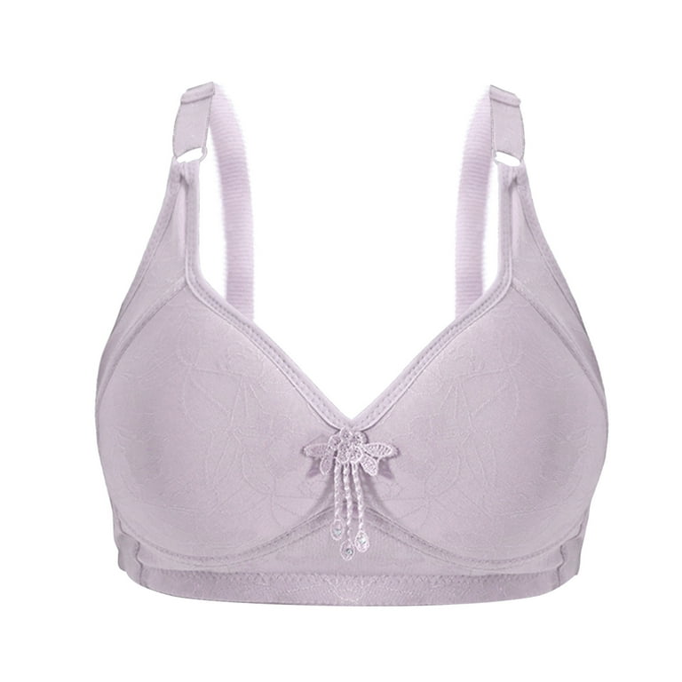 YDKZYMD Bras for Women No Underwire Comfortable Padded Bras Everyday V Neck  Push Up Bra for Women Milk gray 44/100 