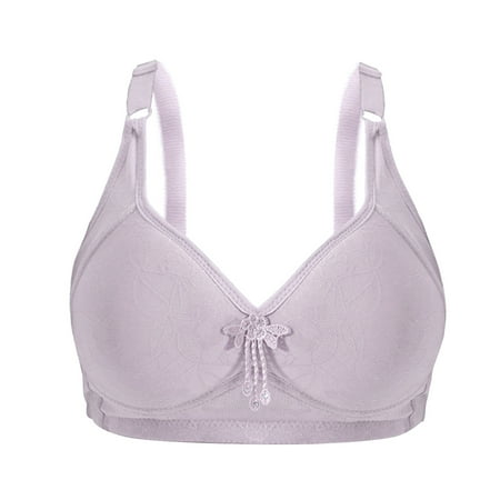 

BIZIZA Women BraSeamless Everyday Front Close Comfort Adjustable Straps Bras Womens Bralette Milk Gray 42/95