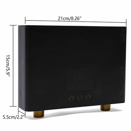 Tankless Water Heater Electric, 3000W 110V Instant Hot Water Heater with Lower Water Inlet, Touch/Remote Control LCD Screen on Demand Water Heater for Under Sink Bathroom Sink Faucet (Black)