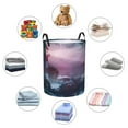 thumbnail image 6 of Haiem Lighthouse Waves Torrential Rain Leather Dirty Clothes Laundry Basket,Sturdy & Waterproof,Collapsible Round Design For Efficient Space Management,Multi-Purpose Storage Basket, 6 of 8