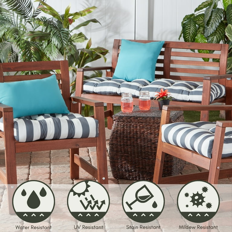 Greendale Home Fashions Outdoor Throw Pillows 2-Pack - 17 Inch Square, Seafoam, Water-Resistant Polyester 4 thumbnail image