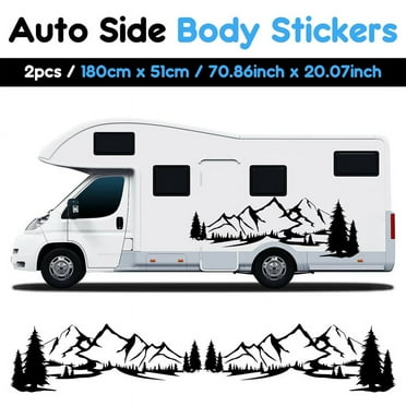RV Side Body Sticker DIY Large Mountain Tree Decal Sticker Decoration for Car Caravan Trailer