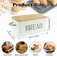 thumbnail image 4 of Hvxrjkn Bread Box with Bamboo Cutting Board Lid and Handle Metal Bread Storage Container Vintage Organizer 30x18.5x13.5cm for Countertop, 4 of 8